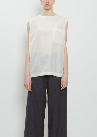 Pocket Big Tank Silk Shirt