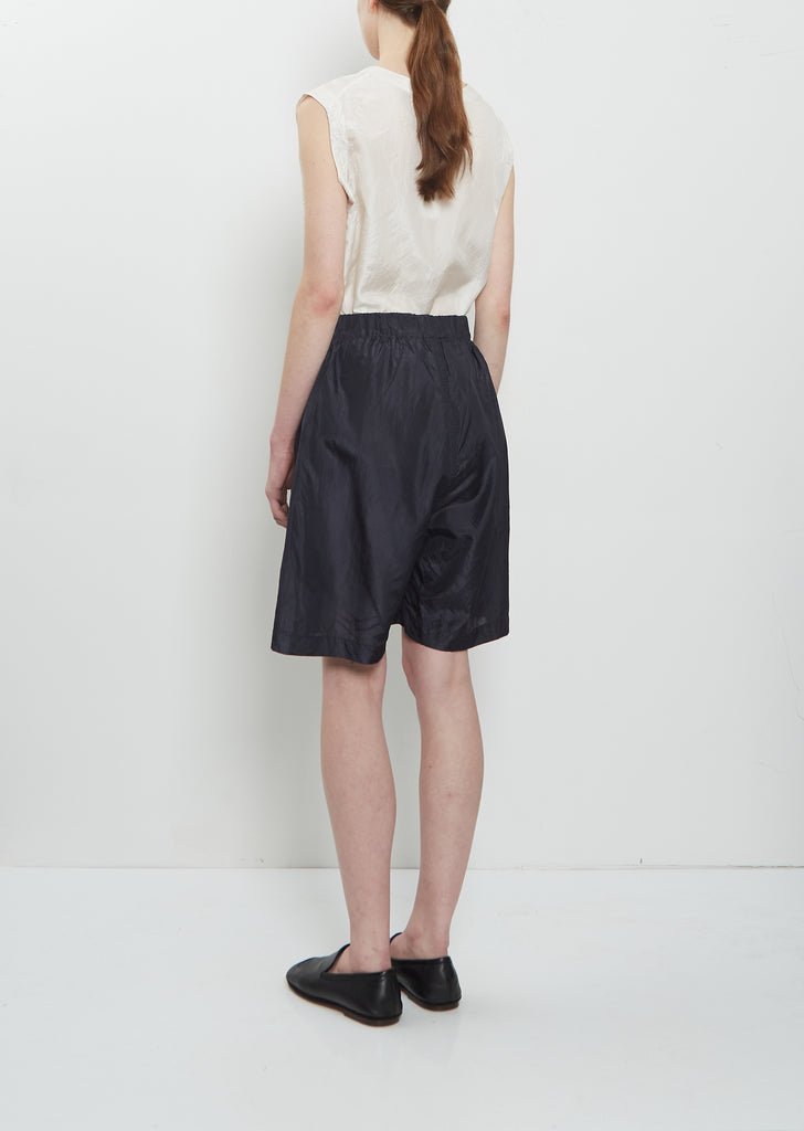 Silk Taffeta Boxer Shorts — Navy