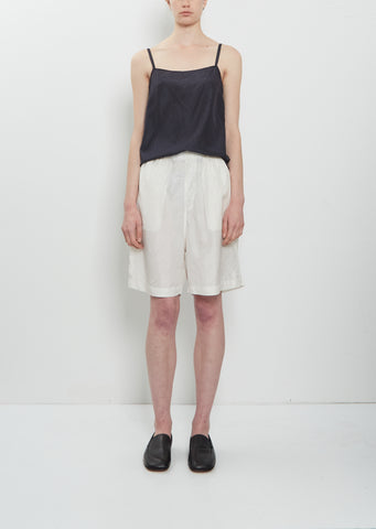 Silk Taffeta Boxer Shorts — Ivory