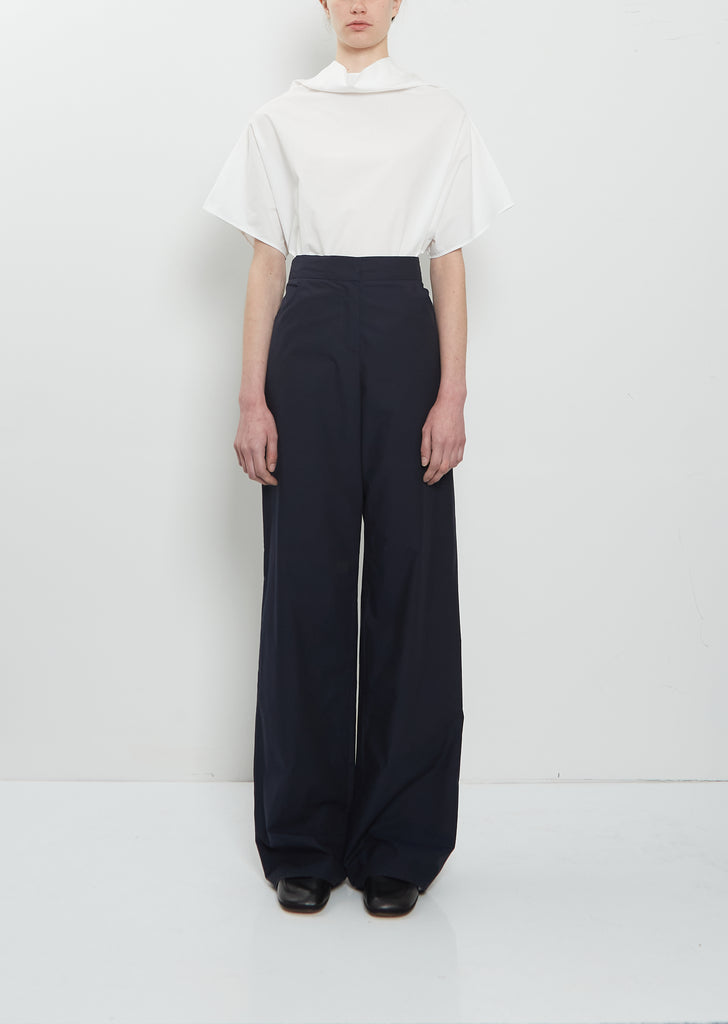 Cotton Popeline Full Pants — Midnight