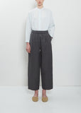 One Tuck Linen Cotton Pant — Ink Black
