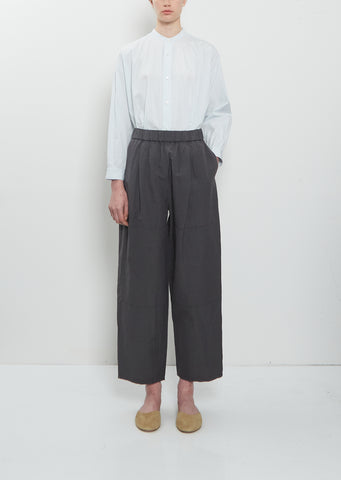 One Tuck Linen Cotton Pant — Ink Black