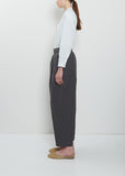 One Tuck Linen Cotton Pant — Ink Black