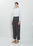 One Tuck Linen Cotton Pant — Ink Black