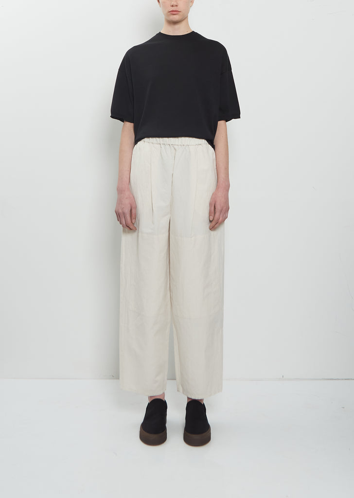 One Tuck Linen Cotton Pant — Ivory