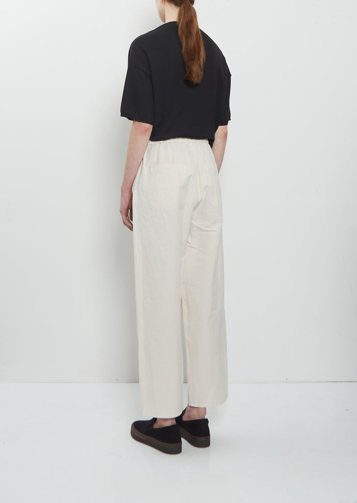 One Tuck Linen Cotton Pant — Ivory