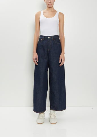 Cotton Denim Cropped Roomy Jean