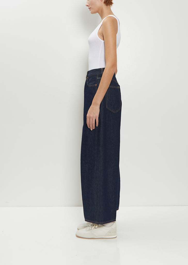 Cotton Denim Cropped Roomy Jean