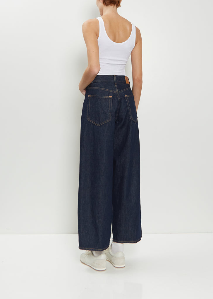 Cotton Denim Cropped Roomy Jean