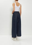 Cotton Denim Cropped Roomy Jean