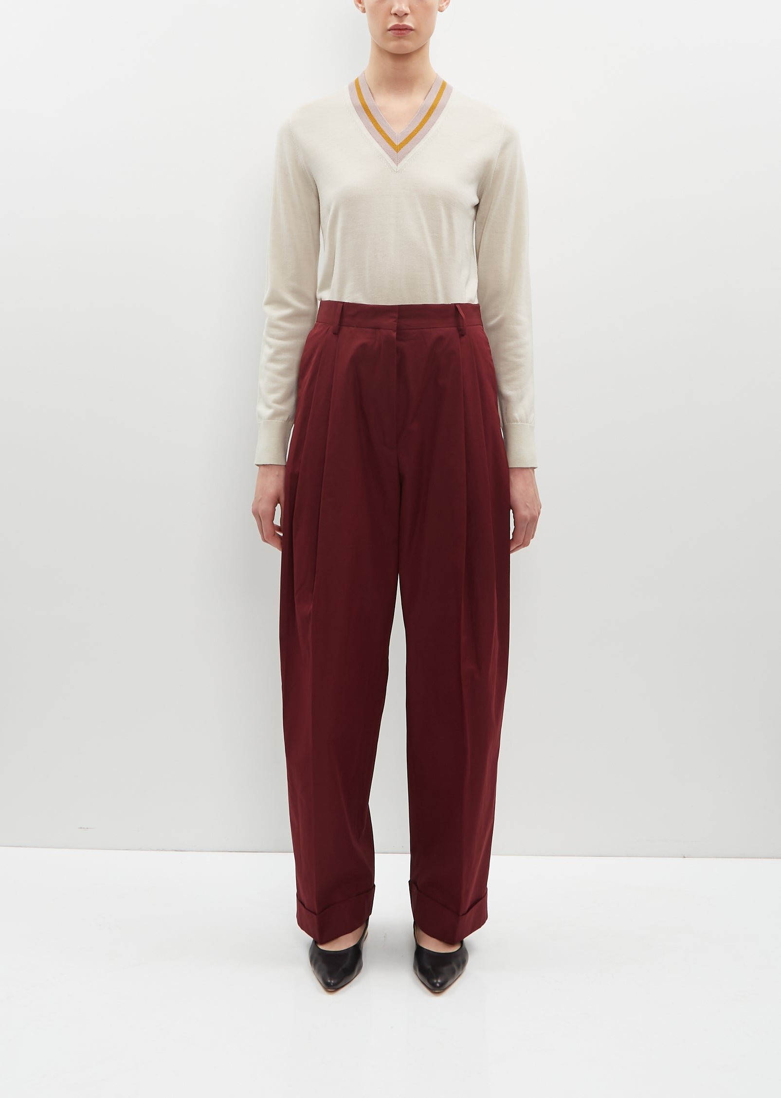 Partan Cotton Pants — Bordeaux – La Garçonne Partan Cotton Pants — Bordeaux – La Garçonne