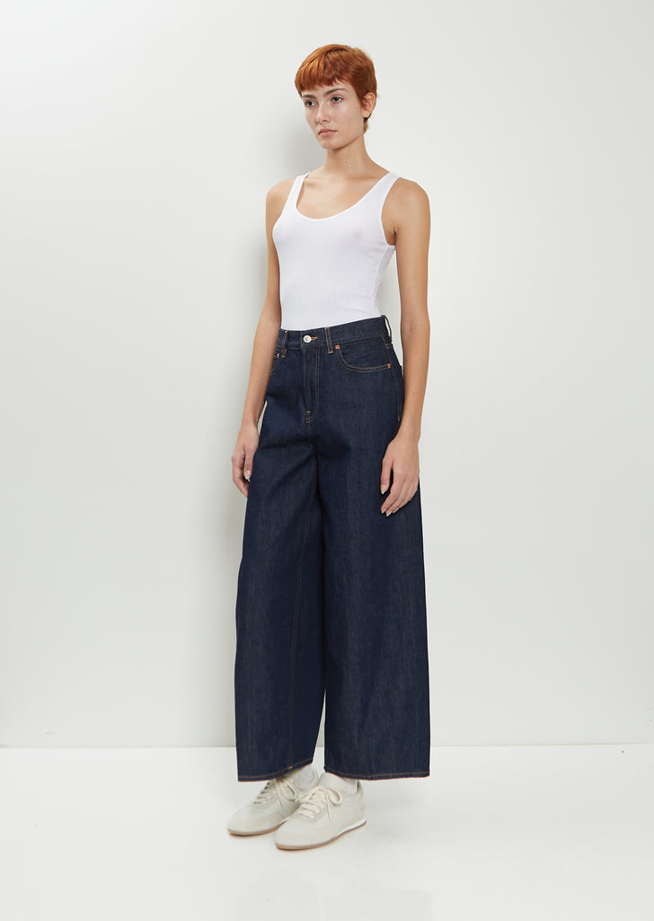 Cotton Denim Cropped Roomy Jean