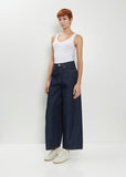 Cotton Denim Cropped Roomy Jean