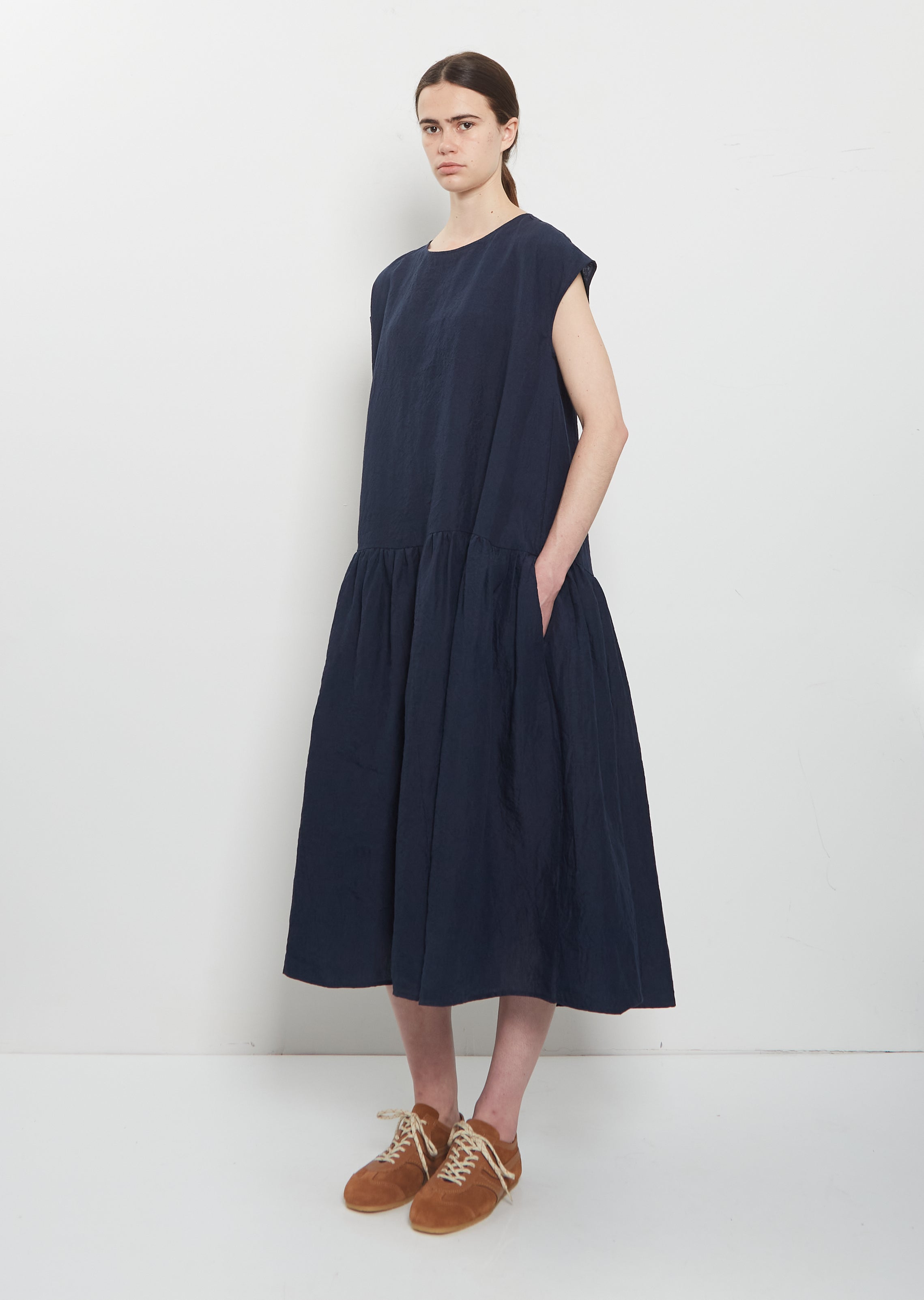 apuntob linen dress Linen Sleeveless Long Dress La Garonne