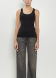Luiza Organic Cotton Blend Tank — Black