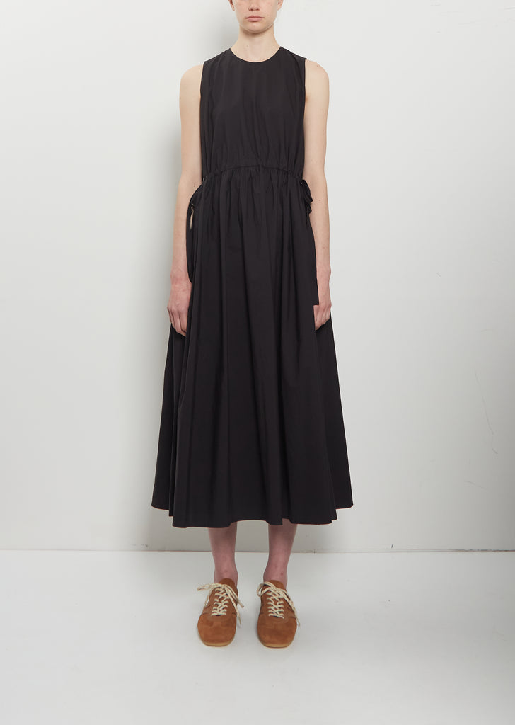 Apuntob Cotton Pleated Sleeveless Dress Black Size: L