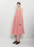 Cotton Vichy Check Gather Detail Dress