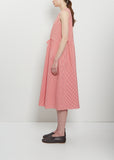 Cotton Vichy Check Gather Detail Dress