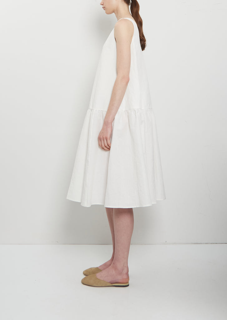 Linen Cotton V-Neck Sleeveless Dress