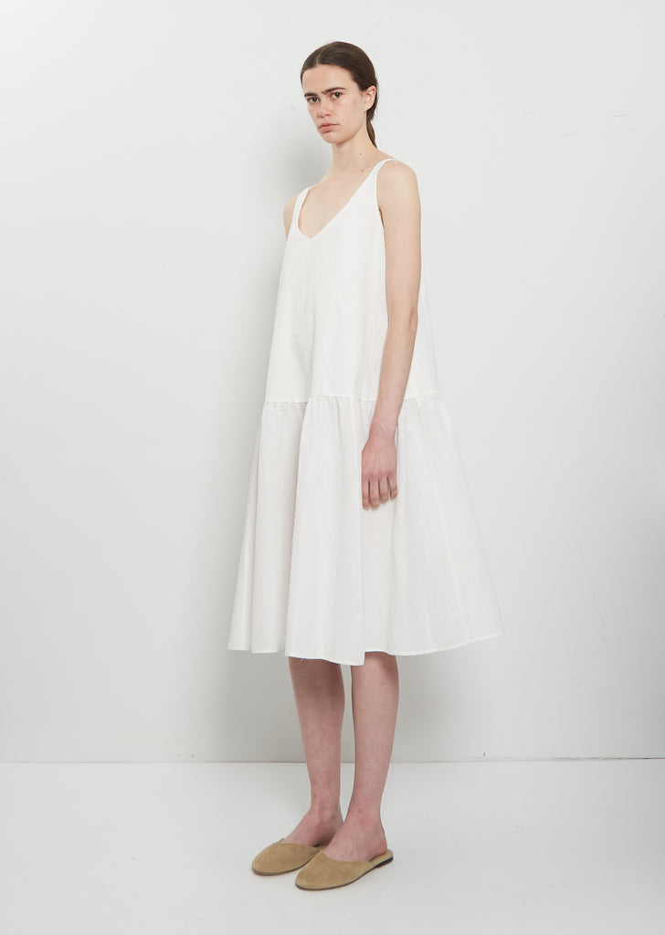 Linen Cotton V-Neck Sleeveless Dress
