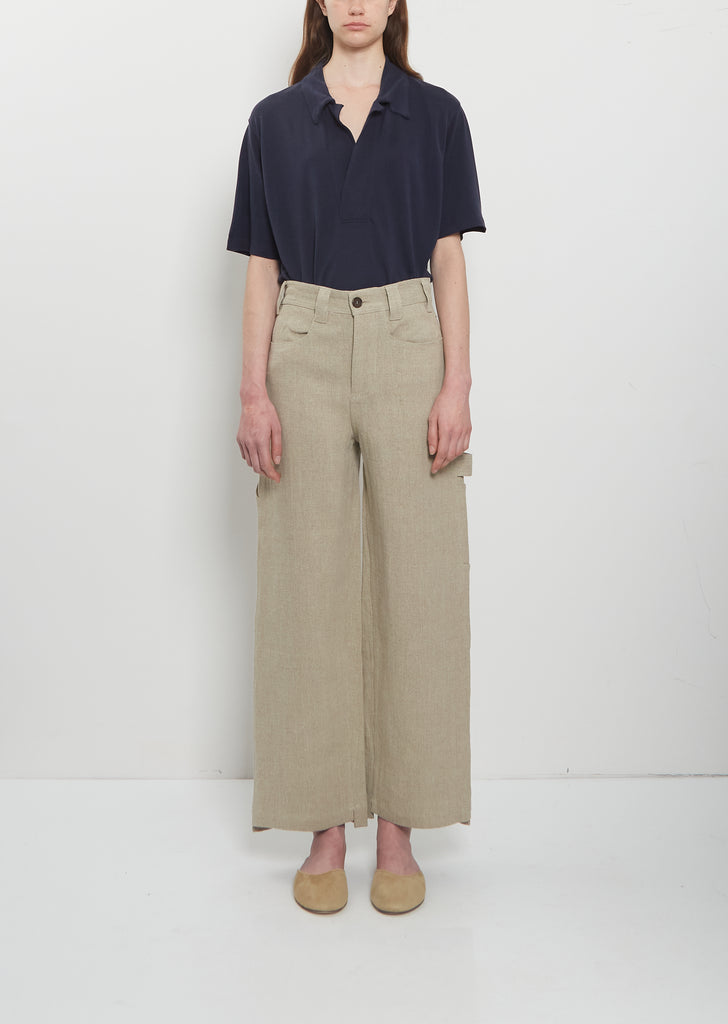 Frankie Heavyweight Linen Workwear Trousers