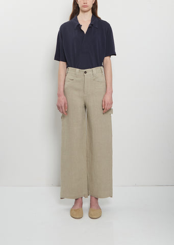 Frankie Heavyweight Linen Workwear Trousers