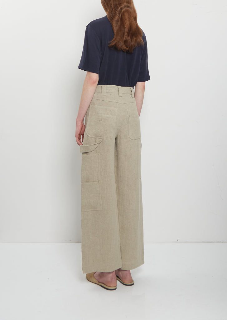 Frankie Heavyweight Linen Workwear Trousers