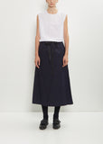 Two Pockets Twisted Waxed Cotton B-OE Skirt