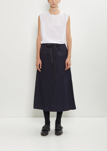 Two Pockets Twisted Waxed Cotton B-OE Skirt