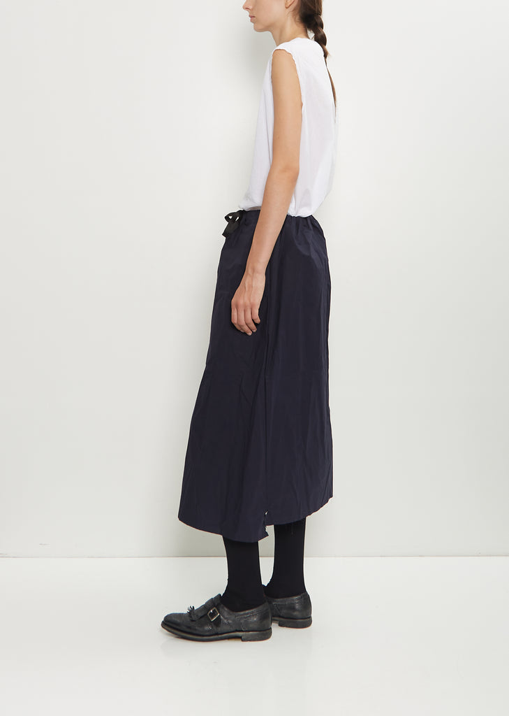 Two Pockets Twisted Waxed Cotton B-OE Skirt