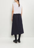 Two Pockets Twisted Waxed Cotton B-OE Skirt