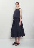 Cotton Poplin Balloon Hem Skirt