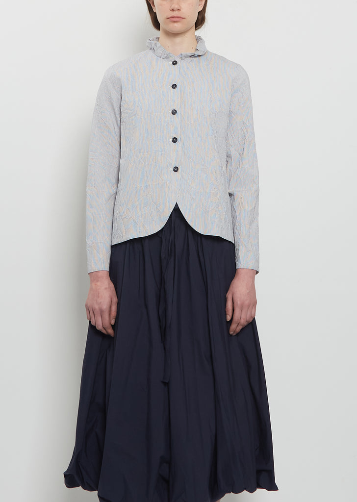 Crinkle Tafetta Ruffle Collar Jacket — Abyss