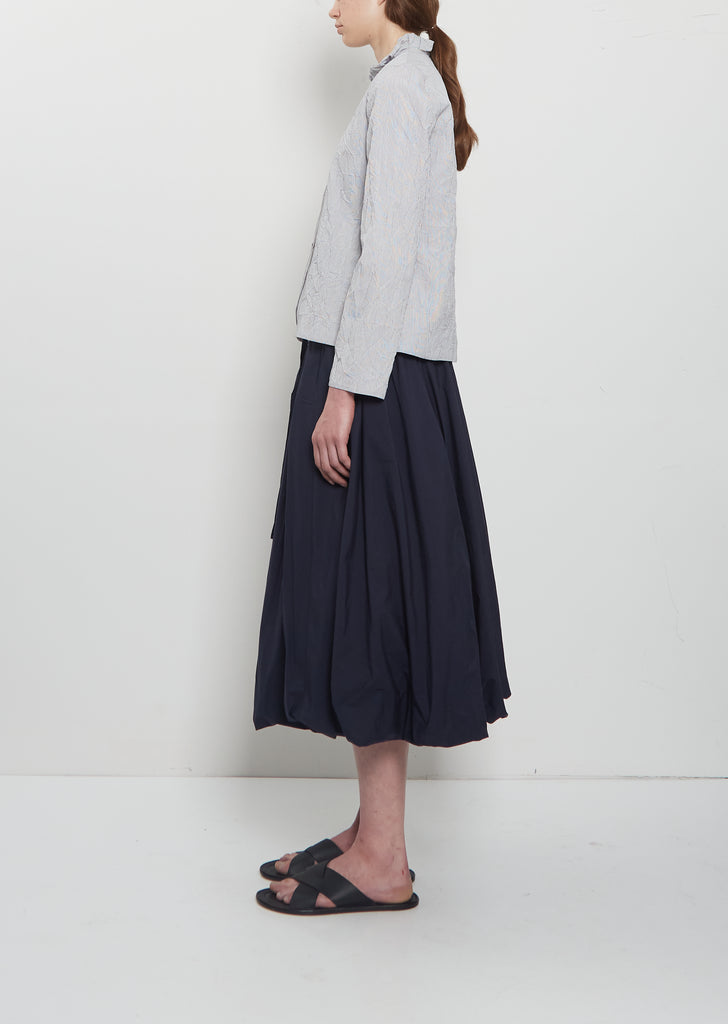 Crinkle Tafetta Ruffle Collar Jacket — Abyss