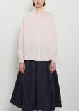 Pinstripe Cotton Silk Mini Collar Shirt