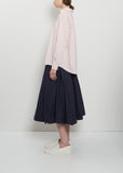 Pinstripe Cotton Silk Mini Collar Shirt