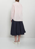 Pinstripe Cotton Silk Mini Collar Shirt