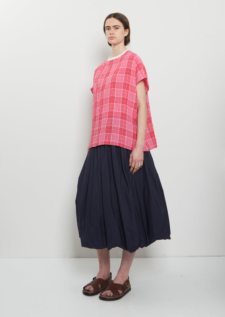 Tartan Linen Boxy Top