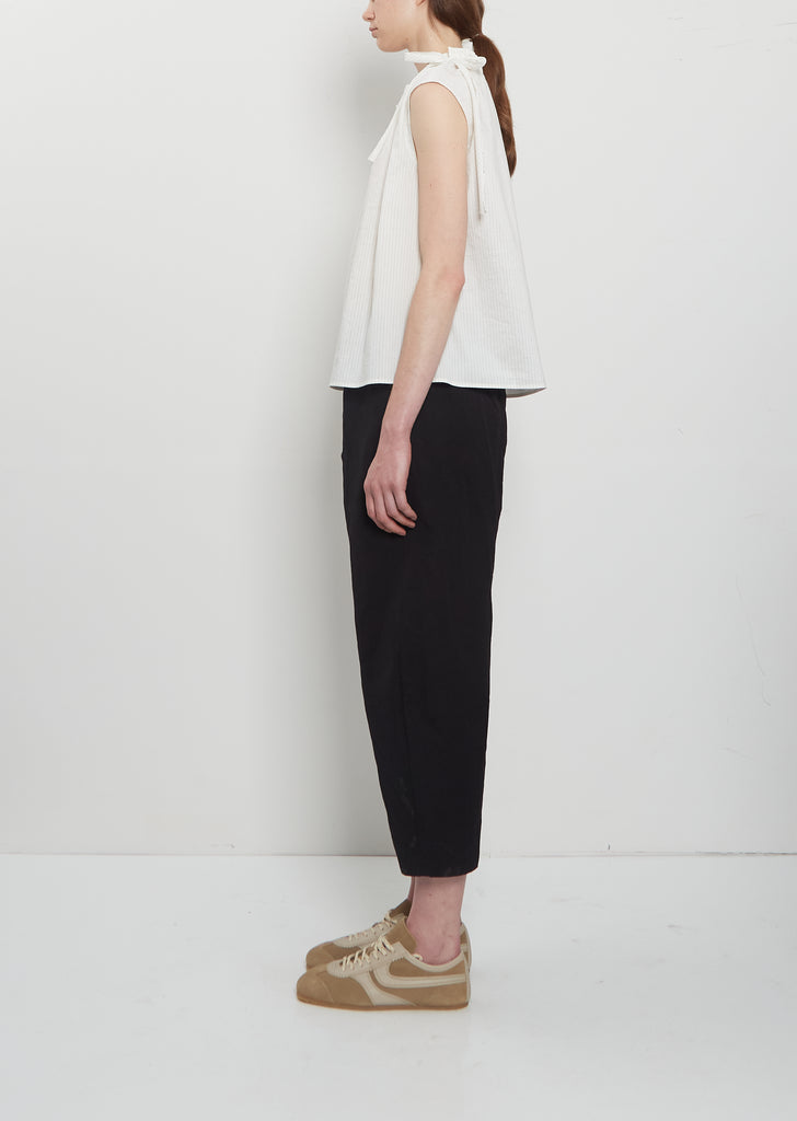 Pinstriped Cotton Silk Tank Top