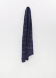 Abhaya Plaid Stole — Japanese Indigo / Bleu Gris