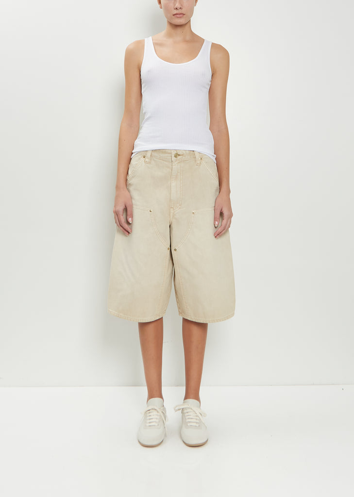 Cotton Denim Double Knee Shorts