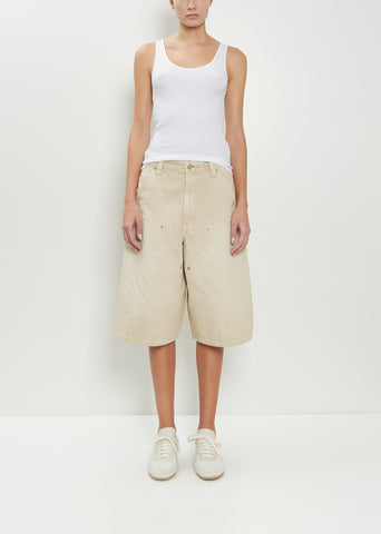 Cotton Denim Double Knee Shorts