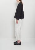 Crinkle Cotton Tech Poplin Ruffle Trim Jacket — Black