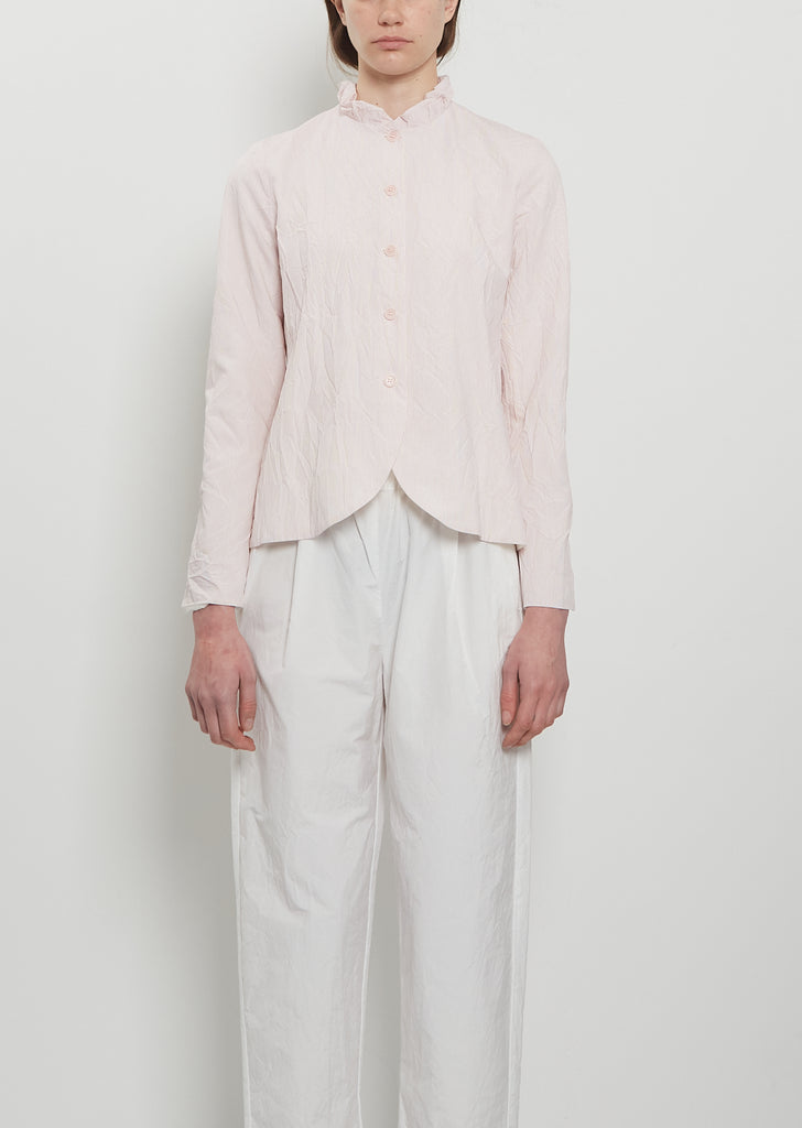 Crinkle Tafetta Ruffle Collar Jacket — Candy