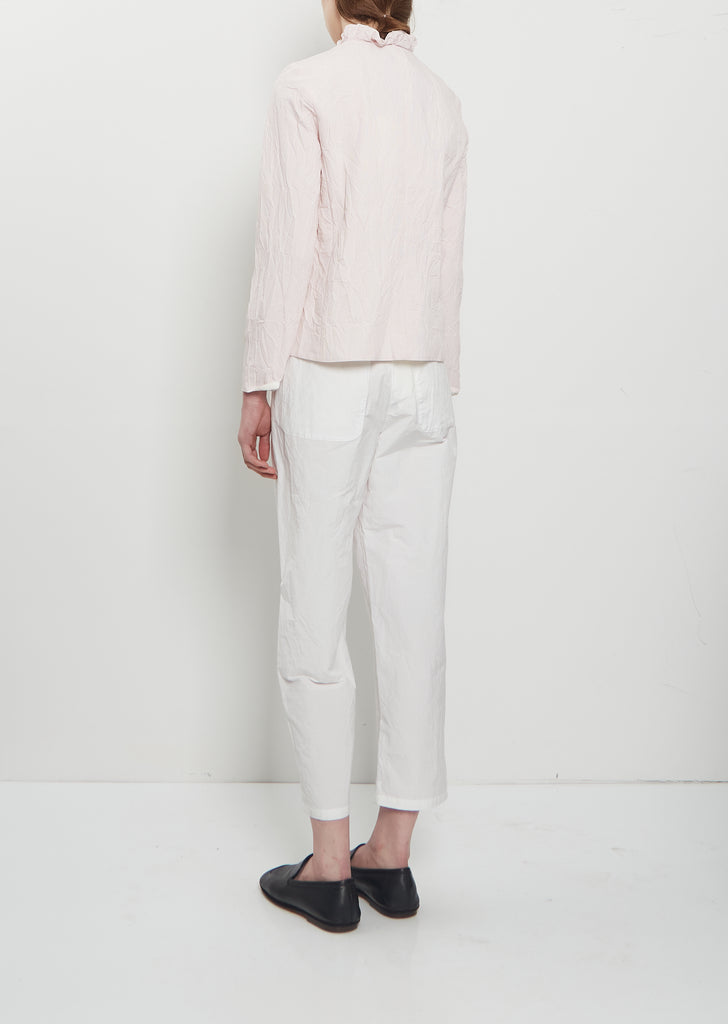 Crinkle Tafetta Ruffle Collar Jacket — Candy