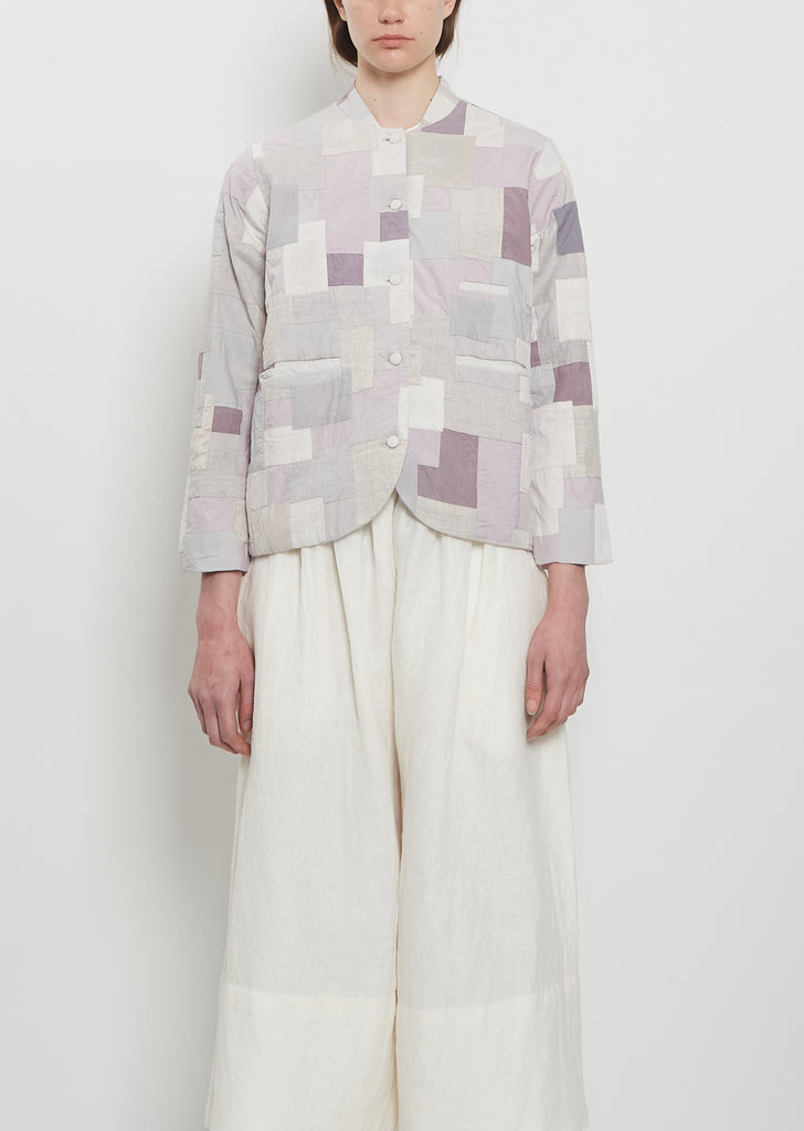 Patchwork Tailored Jacket — Light Grey Mix