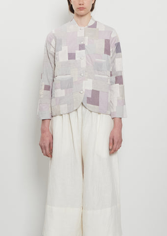 Patchwork Tailored Jacket — Light Grey Mix