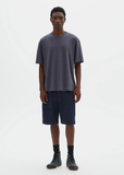Cotton Linen Simple T-Shirt — Slate Blue