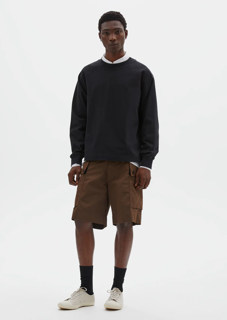 Mock Neck Cotton T-Shirt