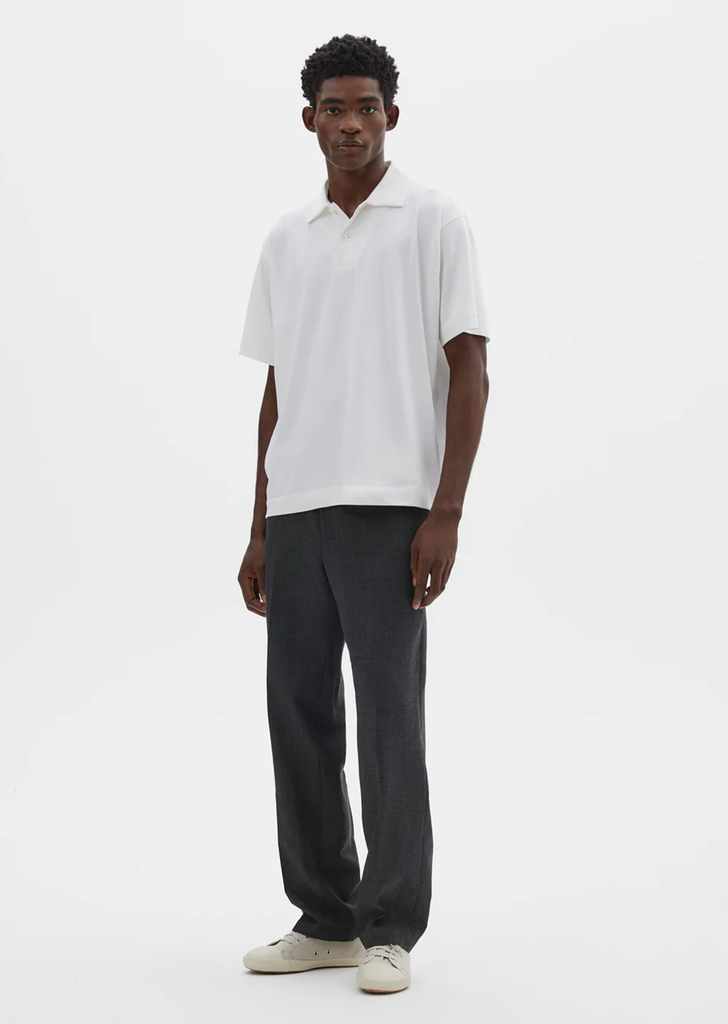 Short Sleeve Cotton Polo — White